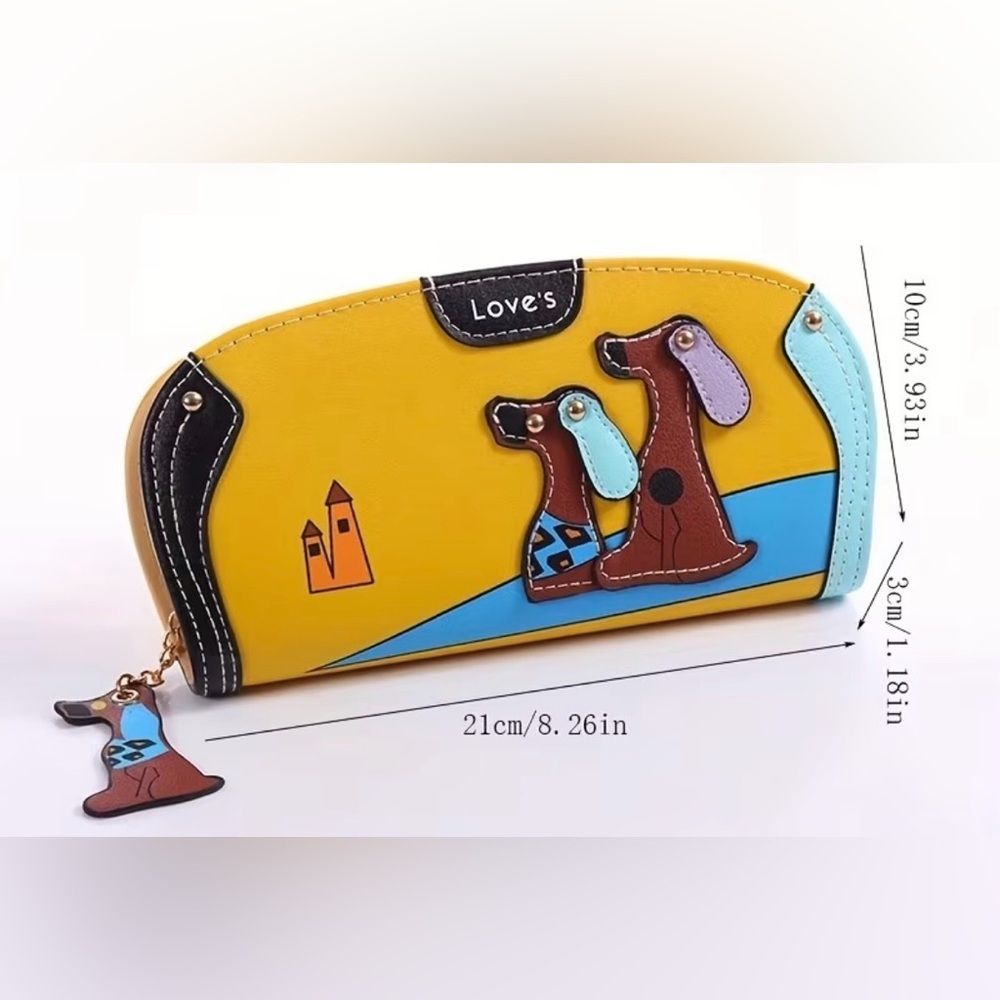 New Dachshund Yellow and Blue Wallet - Picture 3 of 3